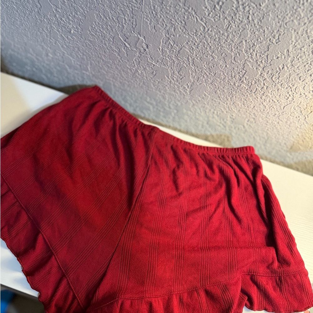 Red Ruffled Shorts - Picture 3 of 3